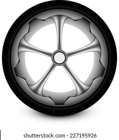 car wheel vector illustration imitation shadow eps 10 / wheel car