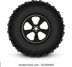 car wheel vector illustration imitation shadow eps 10 / wheel car