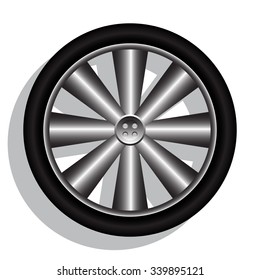 car wheel vector illustration imitation shadow eps 10, wheel car