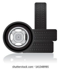 car wheel vector illustration isolated on white background
