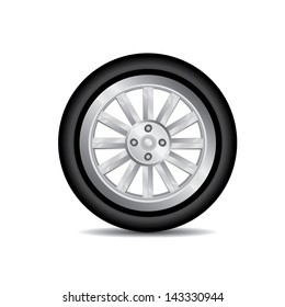 car wheel vector illustration isolated on white background
