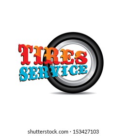 car wheel vector illustration isolated on white background. vector tires service icon