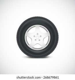 Car Wheel. Vector illustration isolated on white background eps10.