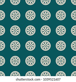 Car wheel vector illustration on a seamless pattern background. Set of elements