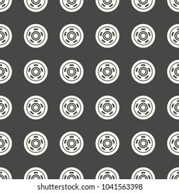 Car wheel vector illustration on a seamless pattern background. Set of elements