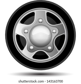 Car wheel. Vector illustration on white background