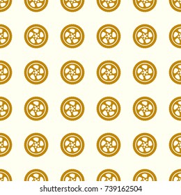 Car wheel vector illustration on a seamless pattern background. Set of elements