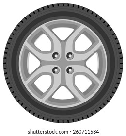 Car Wheel Vector Isolated Car Tire Stock Vector (Royalty Free ...