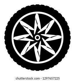 Car wheel. Car wheel vector. Car wheel on a white background. Vector art