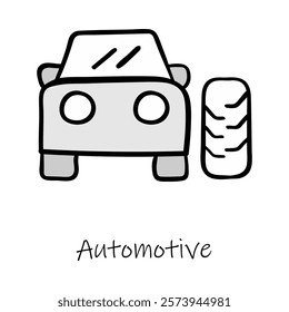 Car and Wheel Vector. Perfect for automotive services and transportation projects.