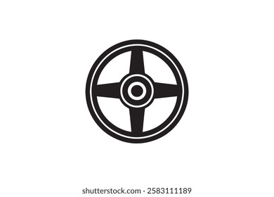 car wheel vector silhouette isolated in white background