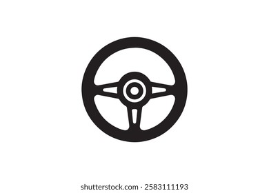 car wheel vector silhouette isolated in white background