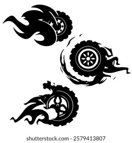 car wheel vector turning wheel clip art.Set of tire and fire flames vector illustration.oveja cara vector.