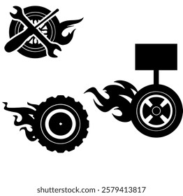 car wheel vector turning wheel clip art.Set of tire and fire flames vector illustration.oveja cara vector.