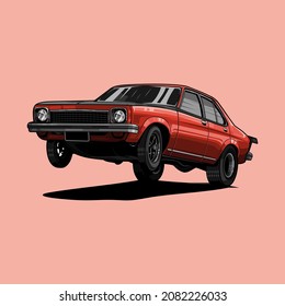 car wheelie vector white background
