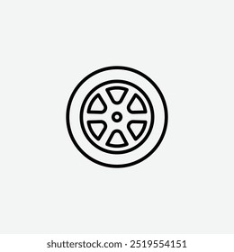 Icono de Vector de la línea de la rueda del coche. EPS 10