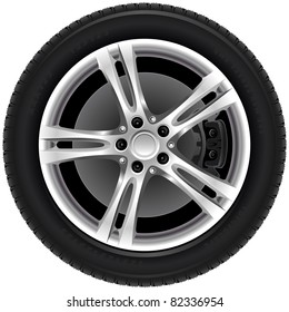 Car wheels (7). The series of the detailed wheels of the different vehicles - Shutterstock ID 82336954
