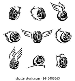 Car wheels collection set. Collection icon wheels. Vector