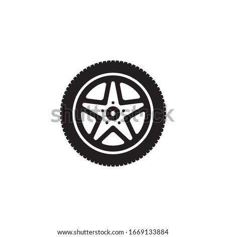 Car wheels icon design isolated on white background. Vector illustration