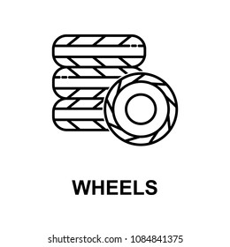 car wheels icon. Element of car repair for mobile concept and web apps. Detailed  icon can be used for web and mobile. Premium icon on white background