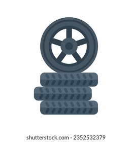 Car wheels icon flat vector. Auto tire. Sport race isolated