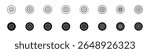 Car wheels icon set. A modern collection of car wheel and rim icons in both outline and filled styles. Vector illustration