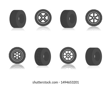 Car wheels icon template color editable. Wheels symbol vector sign isolated on white background.