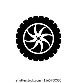 car wheels icon in trendy flat design