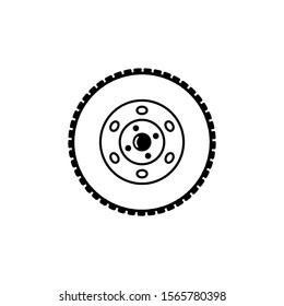 car wheels icon in trendy flat design