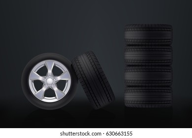 car wheels on dark