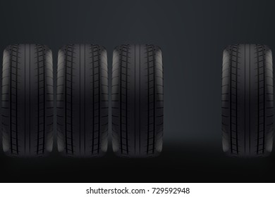 car wheels on dark