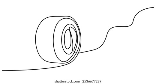 car wheels partially covered continuous one line drawing, Black and white Cartoon car tire wheels for kids This is a vector illustration for preschool and home training for parents and teachers