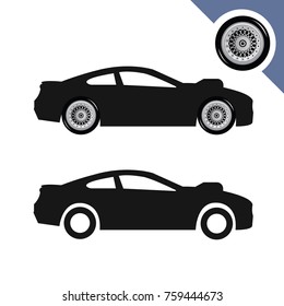 Car with wheels and tire 1