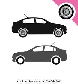 Car with wheels and tire 12