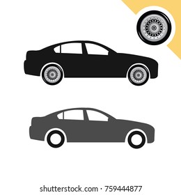 Car with wheels and tire 16