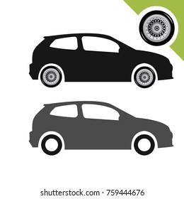 Car with wheels and tire 2