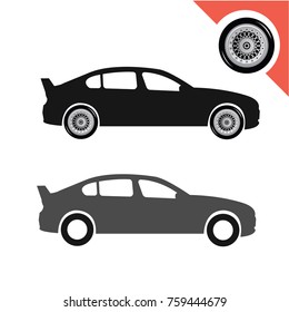 Car with wheels and tire 5