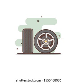 car wheels tire vector illustration