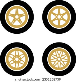 Car wheels and tires icon