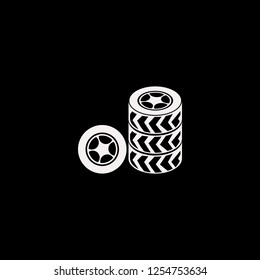car wheels vector icon. flat car wheels design. car wheels illustration for graphic 