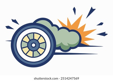 Busto de rueda de coche con ilustración de Arte vectorial de aire