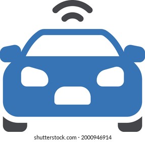 car with white background. car is a symbol of artificial intelligence.glyph colour  icon.