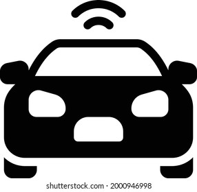coche con fondo blanco. el coche es un símbolo de inteligencia artificial.icono plano glifo.