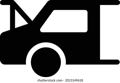 coche con fondo blanco. el coche es un símbolo de inteligencia artificial.icono plano glifo.