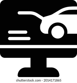 Auto mit weißem Hintergrund. Auto ist ein Symbol der künstlichen Intelligenz.glyph flach Symbol.