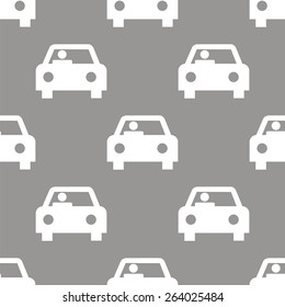 Car white and black seamless pattern for web design. Vector symbol