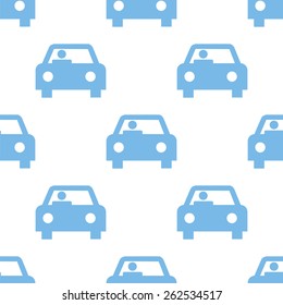 Car white and blue seamless pattern for web design. Vector symbol
