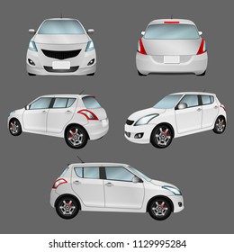 Car white isolate on the background. Ready to apply to your design. Vector illustration.