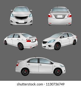 Car white isolate on the background. Ready to apply to your design. Vector illustration.