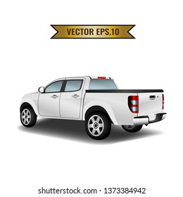 Car white isolate on the background. Ready to apply to your design. Vector illustration.
